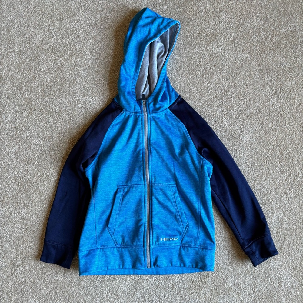 HEAD Kids Zip Up Hoodie Blue Size XS 4/5 Athletic Fleece Jacket
